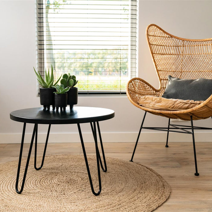 MaximaVida salontafel Chicago rond 60 cm zwart - hairpin poten Seattl