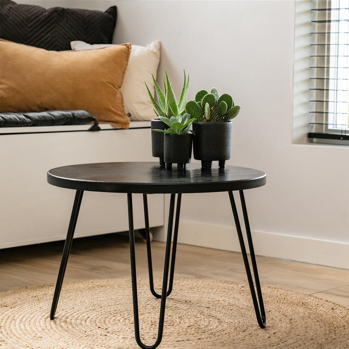 MaximaVida salontafel Chicago rond 60 cm zwart - hairpin poten Seattl