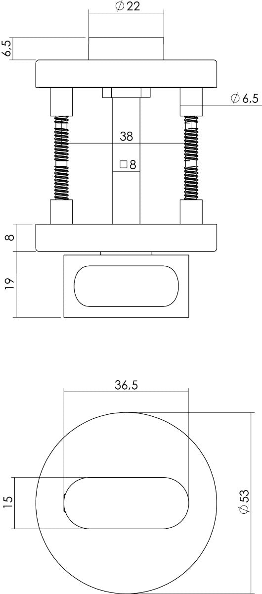 Intersteel Deurbeslag set wc-slot 63|8mm rvs + deurkruk Hoek 90° rvs +