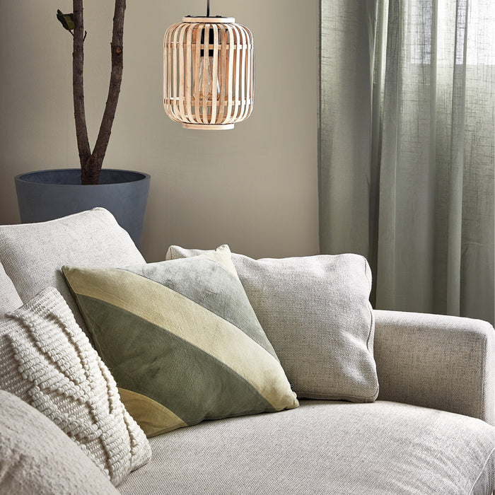 HKliving Striped Velvet Sierkussen 45 x 45 cm - Mint/Groen