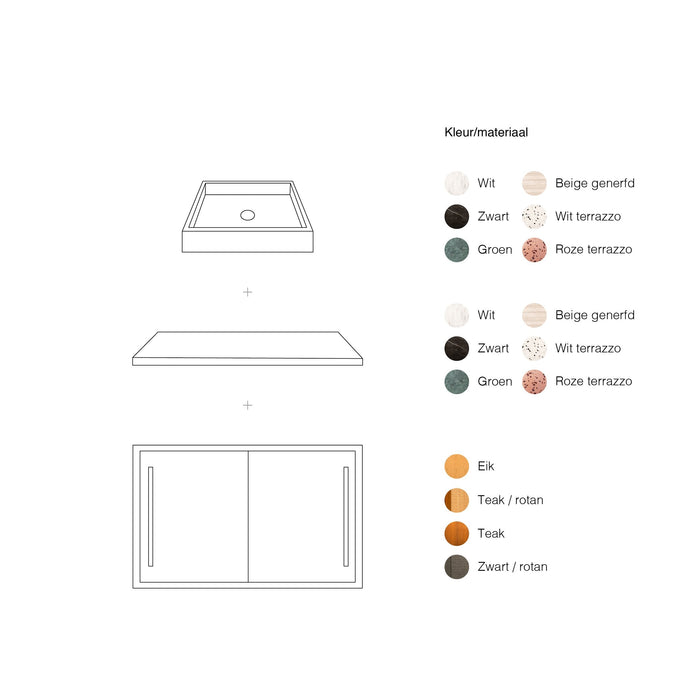 Going Objects - Badkamerkast Scandinavisch Nestor - Eik - 80 cm