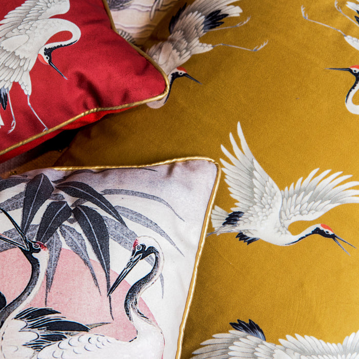 MOOS Klair Kraanvogel Sierkussen 45 x 45 cm - Terracotta