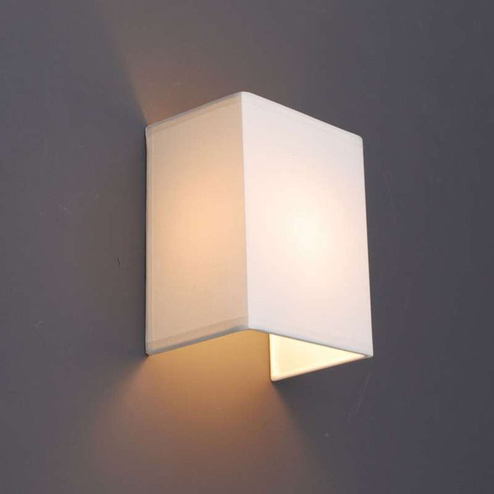 QAZQA Landelijke wandlamp wit met stoffen kap - Vete