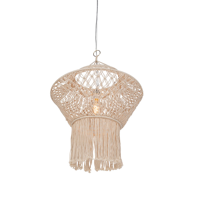 QAZQA Landelijke hanglamp macramé 90 cm - Macra