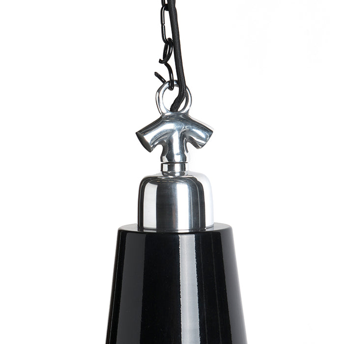 QAZQA Set van 2 industriële hanglampen zwart - Warrior