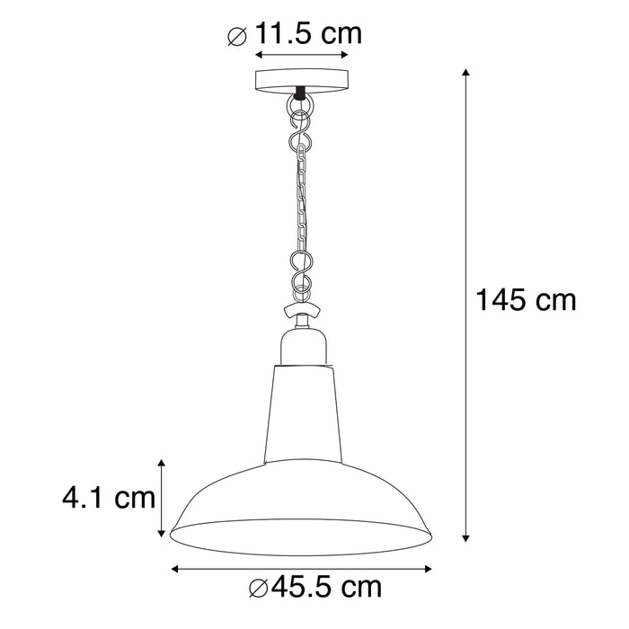 QAZQA Set van 2 industriële hanglampen zwart - Warrior