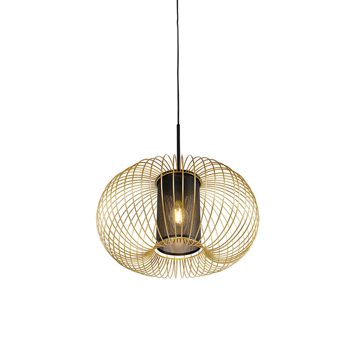QAZQA Design hanglamp goud met zwart 50 cm - Marnie