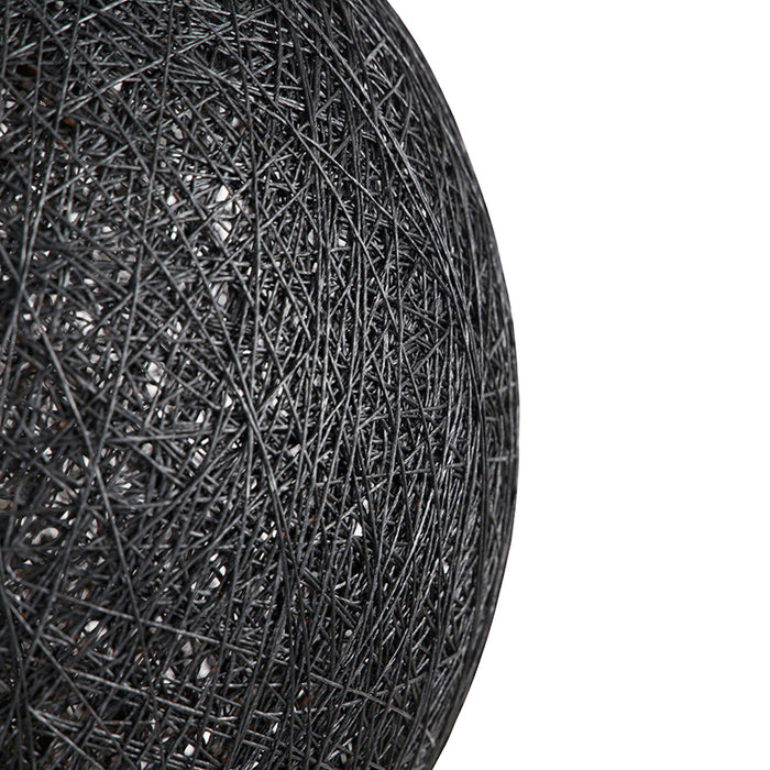 QAZQA Landelijke hanglamp zwart 60 cm - Corda