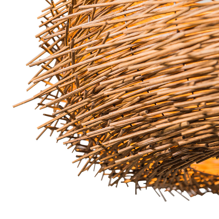 QAZQA Landelijke hanglamp bruin rotan - Hatch 45