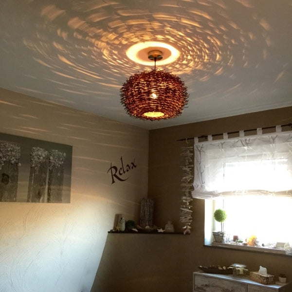 QAZQA Landelijke hanglamp bruin rotan - Hatch 45