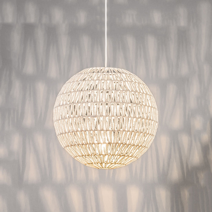 QAZQA Retro hanglamp wit 40 cm - Lina Ball 40