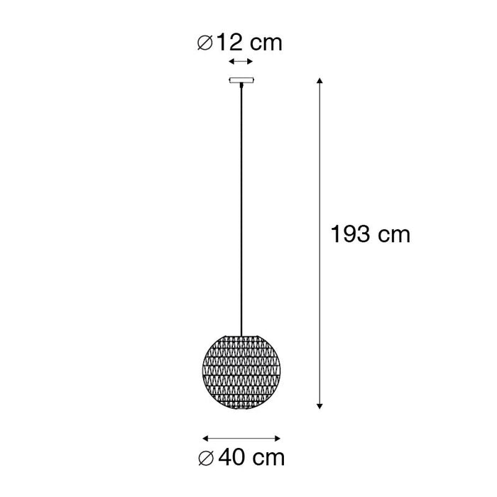 QAZQA Retro hanglamp wit 40 cm - Lina Ball 40