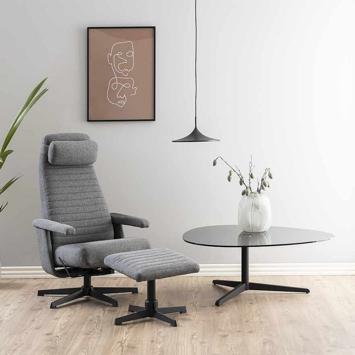 24Designs Salontafel Vector Breedte 103 Cm - Tafelblad Glas Smoke -