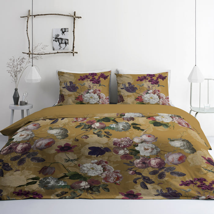 Byrklund Flowers United Dekbedovertrek 240 x 220 cm - Okergeel