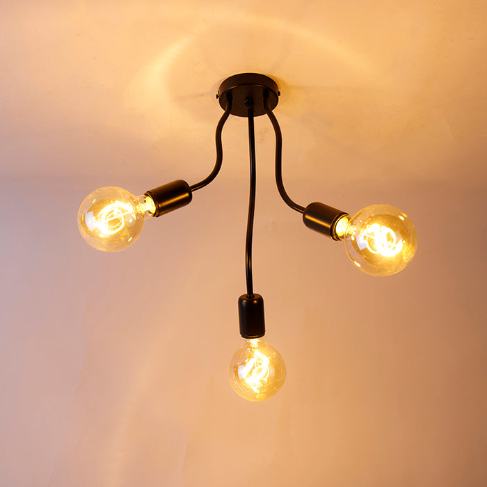 QAZQA Plafondlamp wimme - Zwart - Design - D 28cm