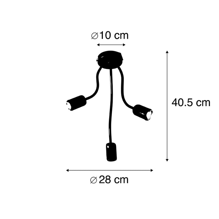 QAZQA Plafondlamp wimme - Zwart - Design - D 28cm