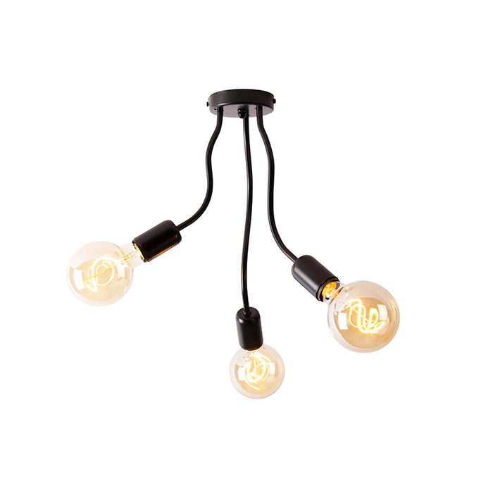 QAZQA Plafondlamp wimme - Zwart - Design - D 28cm