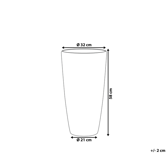 Beliani - TSERIA - Plantenbak - Wit - 32 cm - Stenenmix