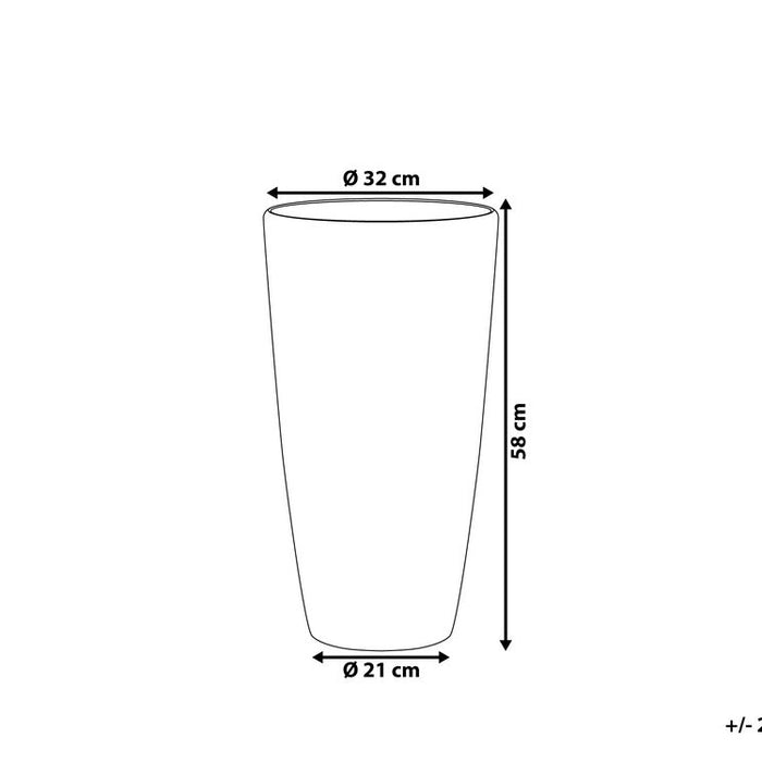 Beliani - TSERIA - Plantenbak - Wit - 32 cm - Stenenmix