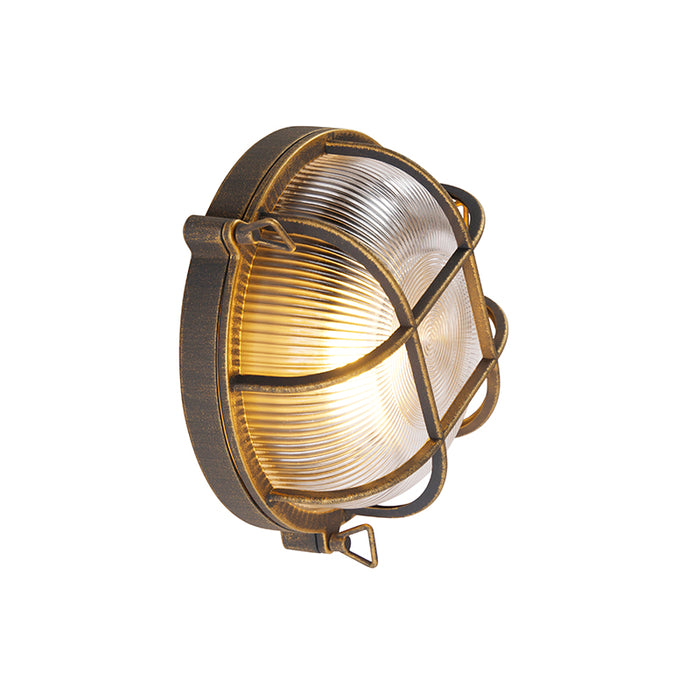 QAZQA Wand- en plafondlamp goud|messing rond IP44 - Noutica