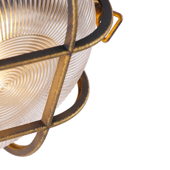 QAZQA Wand- en plafondlamp goud|messing rond IP44 - Noutica