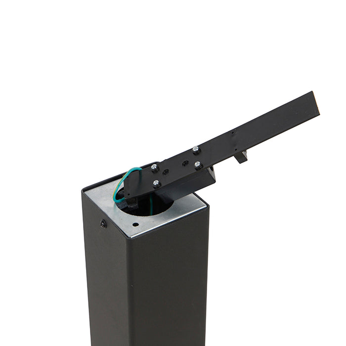 QAZQA Staande buitenlamp zwart met opaal witte kap 50 cm - Denmark