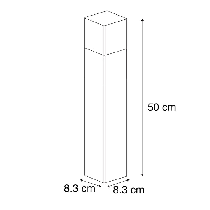 QAZQA Staande buitenlamp zwart met opaal witte kap 50 cm - Denmark