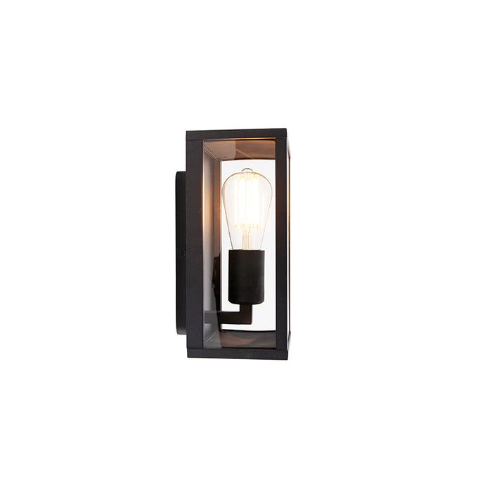 QAZQA Industriële wandlamp zwart 26 cm IP44 - Charlois