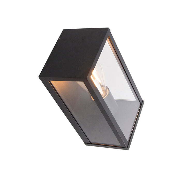 QAZQA Industriële wandlamp zwart 26 cm IP44 - Charlois