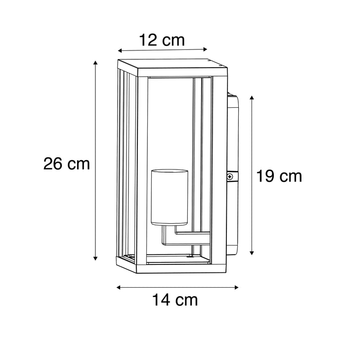 QAZQA Industriële wandlamp zwart 26 cm IP44 - Charlois
