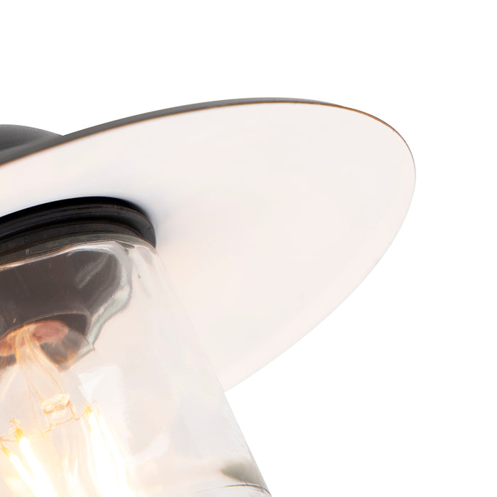 QAZQA Buitenwandlamp zwart met glas IP44 - Munich