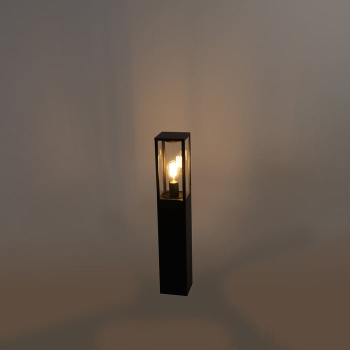 QAZQA Industriële staande buitenlamp zwart 80 cm IP44 - Charlois