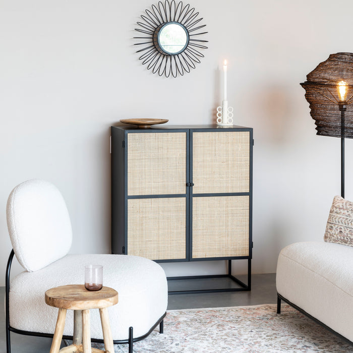 by fonQ Wave Opbergkast - H 100 x B 80 cm - Zwart