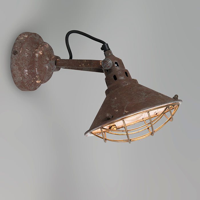 QAZQA Vintage wand- en plafondlamp bruin kantelbaar - Barrack