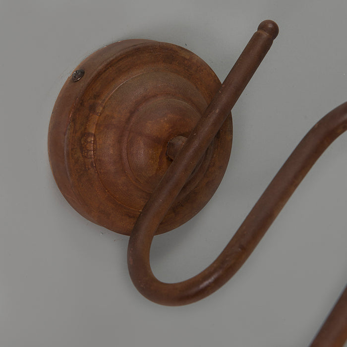 QAZQA Industriële wandlamp roest met gouden binnenkant - Factory