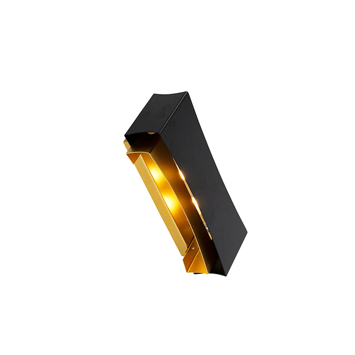 QAZQA Moderne wandlamp zwart met goud - Plats