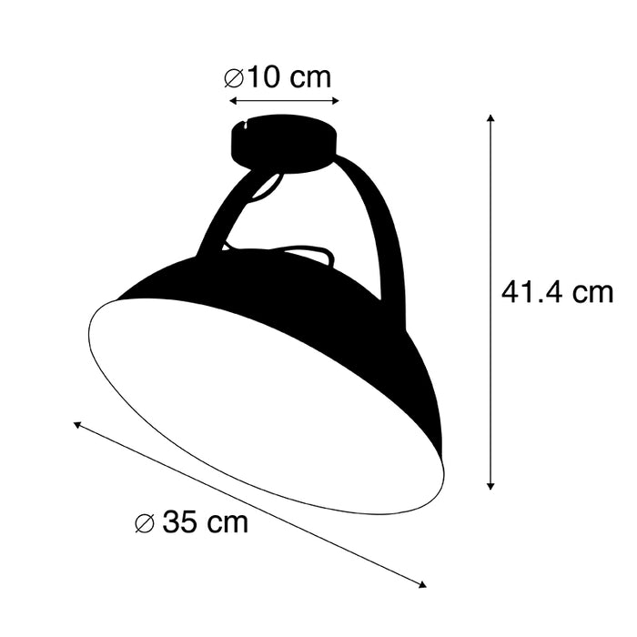 QAZQA Industriële plafondlamp zwart met goud verstelbaar - Magnax
