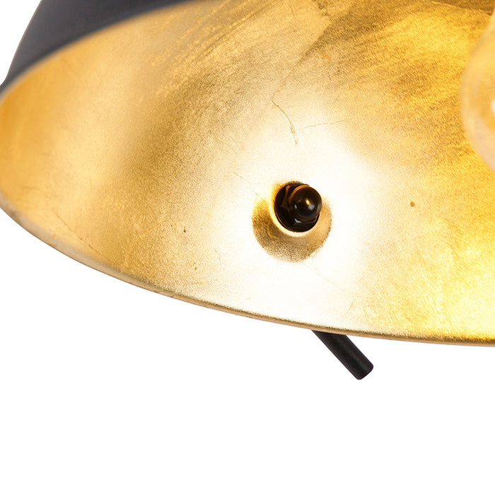 QAZQA Industriële plafondlamp zwart met goud verstelbaar - Magnax