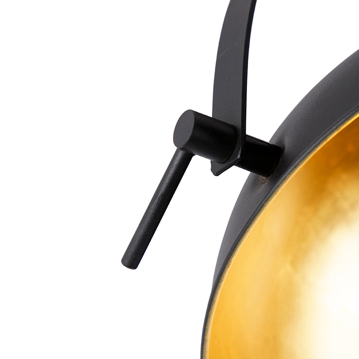 QAZQA Industriële plafondlamp zwart met goud verstelbaar - Magnax