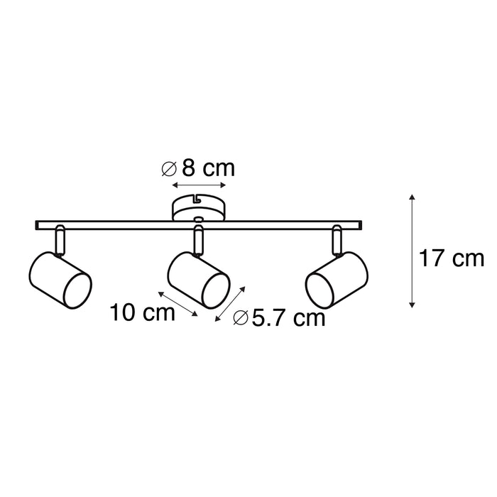 QAZQA Moderne plafondspot wit 3-lichts kantelbaar - Jeana
