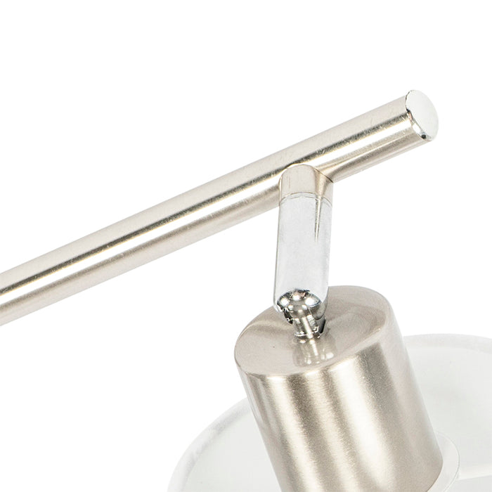 QAZQA Plafondspot staal met witte kap 3-lichts verstelbaar - Hetta