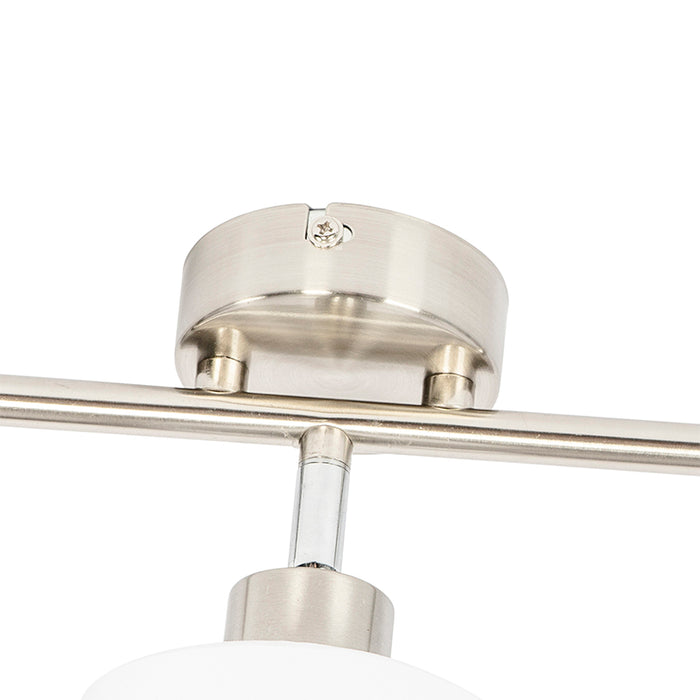 QAZQA Plafondspot staal met witte kap 3-lichts verstelbaar - Hetta