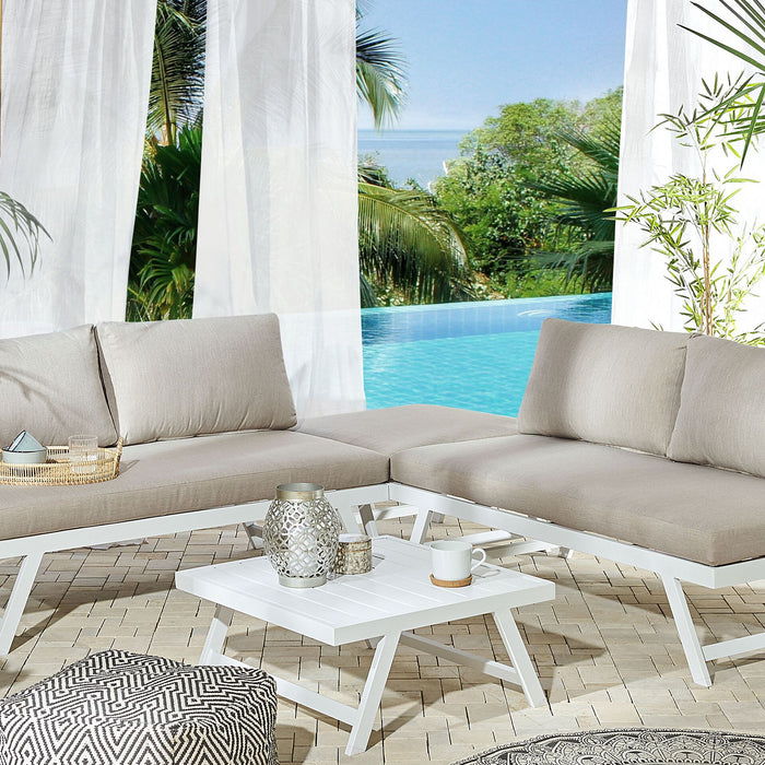 Beliani - COCCORINO - Loungeset voor 5 - Grijs - Aluminium