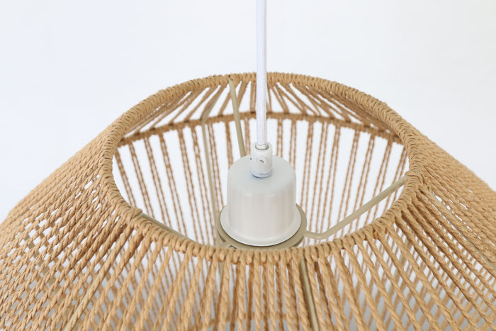 Light & Living Hanglamp Caspian - Bruin|Wit- Ø40cm