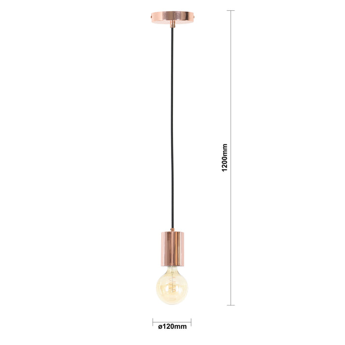 Light & Living Hanglamp Vidar 1L - Koper + Lichtbron