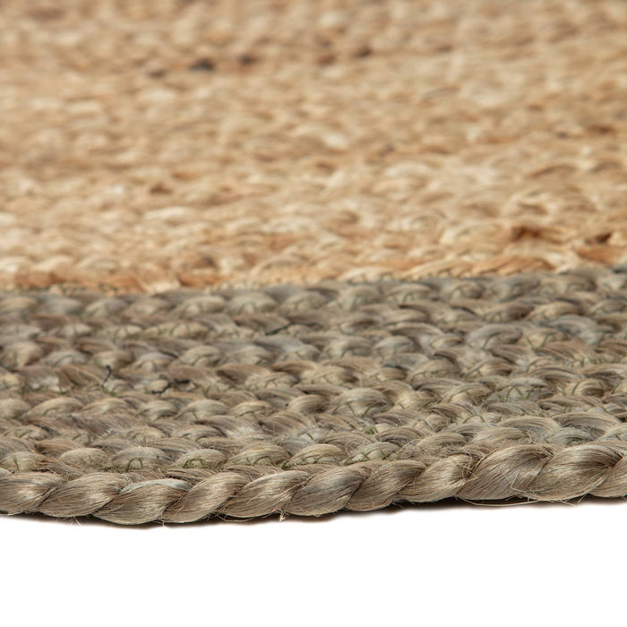 Eva Interior - Rond Vloerkleed - Jute - Naturel|Groen