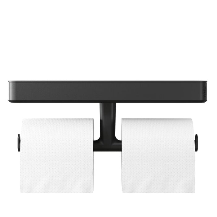 Tiger Carv Toiletrolhouder met Planchet - Zwart