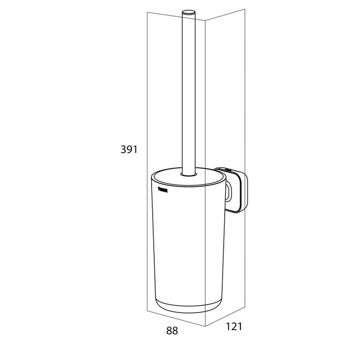 Tiger Carv Toiletborstel met Houder - Zwart