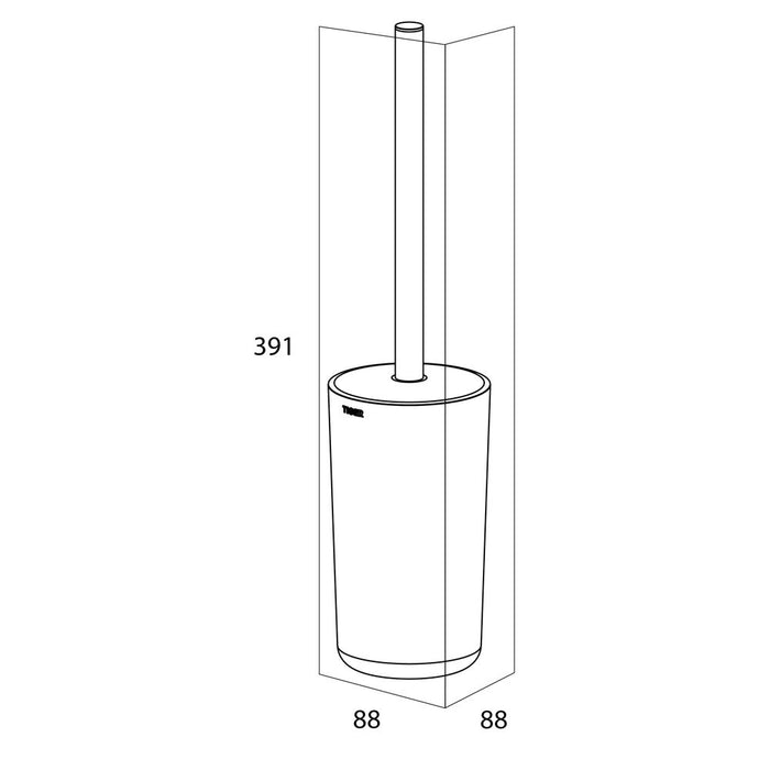Tiger Carv Toiletborstel met Houder - Zwart