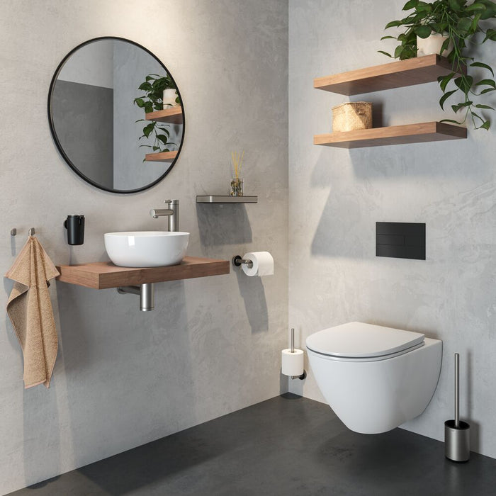 Tiger Cooper Toiletborstel met Houder Vrijstaand - RVS Geborsteld / Zwart